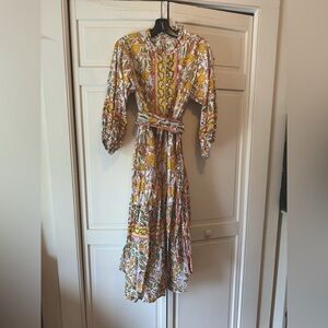 Sue Sartor Flounce dress midi length Palm Beach Multicolor